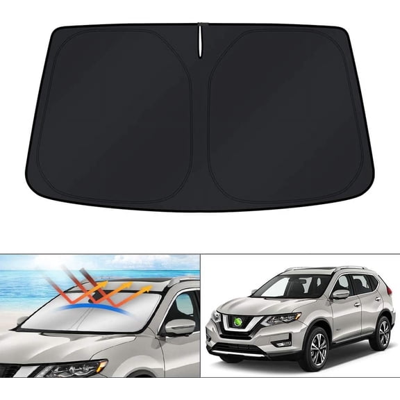 Canvcle Windshield Sun Shade for 2014-2020 Nissan Rogue (NOT for Rogue Sport & 2021 Rogue 3rd Gen.T33) Foldable Window Sun Visor Protector Blocks UV Rays Keep Your Car Cooler
