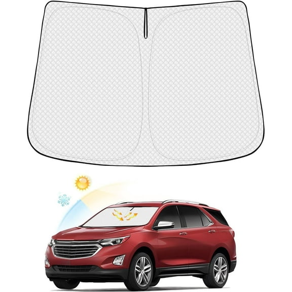 Canvcle Windshield Sun Shade for Chevrolet/Chevy Equinox 2018-2024 Accessories Thicken 6-Layer Foldable Front Window Sunshade Visor Protector Block UV Rays Keep Vehicle Cool