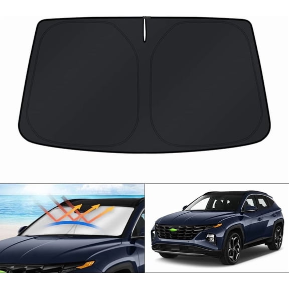 Canvcle Windshield Sun Shade for Hyundai Tucson Accessories 2022-2024 2025 Window Sunshade Visor Protector Foldable Blocks UV Rays Keep Your Car Cooler