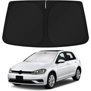 Canvcle Windshield Sun Shade for 2015-2021 Volkswagen Golf GTI e-Golf VW Golf R 4 Door Hatchback Sunshade Sun Visor Protector Foldable Blocks UV Rays