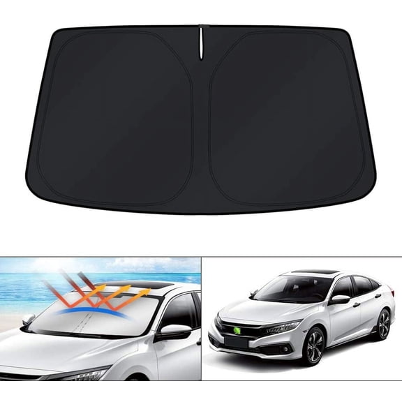 Canvcle Windshield Sun Shade for Honda Civic 2016-2021 Sunshade Foldable Window Sun Visor Protector Blocks UV Rays Keep Your Car Cooler