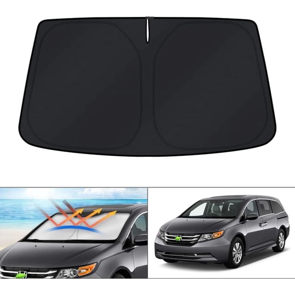 Canvcle Windshield Sun Shade for Honda Odyssey Mini Van 2011-2017 Window Sunshade Sun Visor Protector Foldable Blocks UV Rays Keep Your Car Cooler