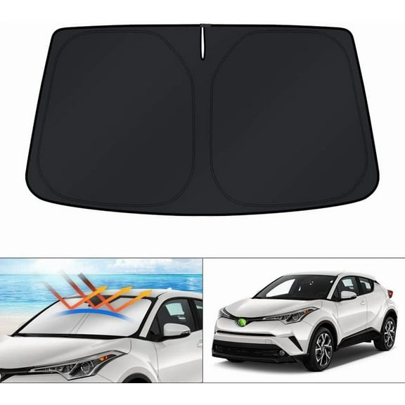 Canvcle Windshield Sun Shade for Toyota CHR 2018-2023 CH-R Window Sun Visor Cover Foldable Sunscreen Blocks UV Rays Keep Your Car Cooler