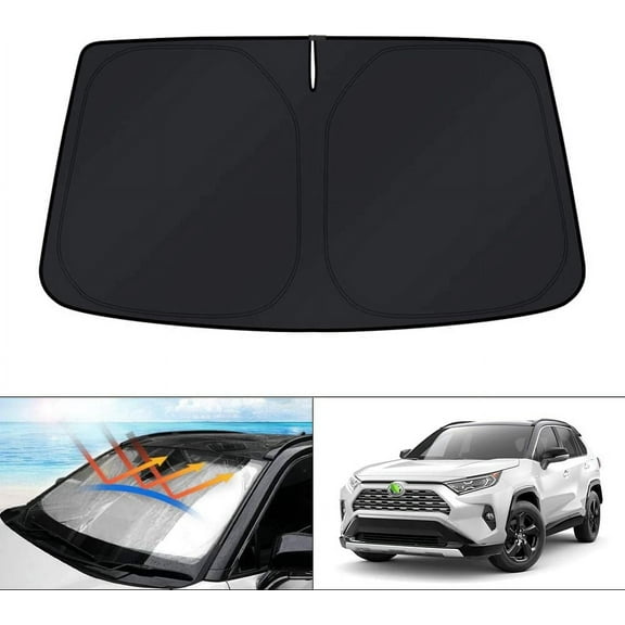 Canvcle Windshield Sun Shade for Toyota RAV4 2019-2023 2024 2025 Window Shade Sun Visor Cover Foldable Blocks UV Rays Keep Your Car Cooler