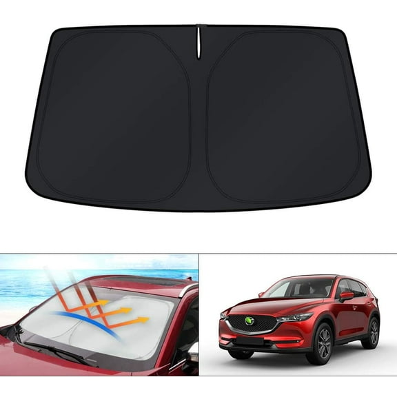 Canvcle Windshield Sunshade for Mazda CX-5 2017-2024 2025 CX5 Accessories Window Shade Sun Visor Protector Blocks UV Rays Keep Your Car Cooler