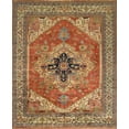 thumbnail image 1 of Canvello Serapi Hand-Knotted Rust/Ivory Wool Area Rug- 5'11" X 9', 1 of 3