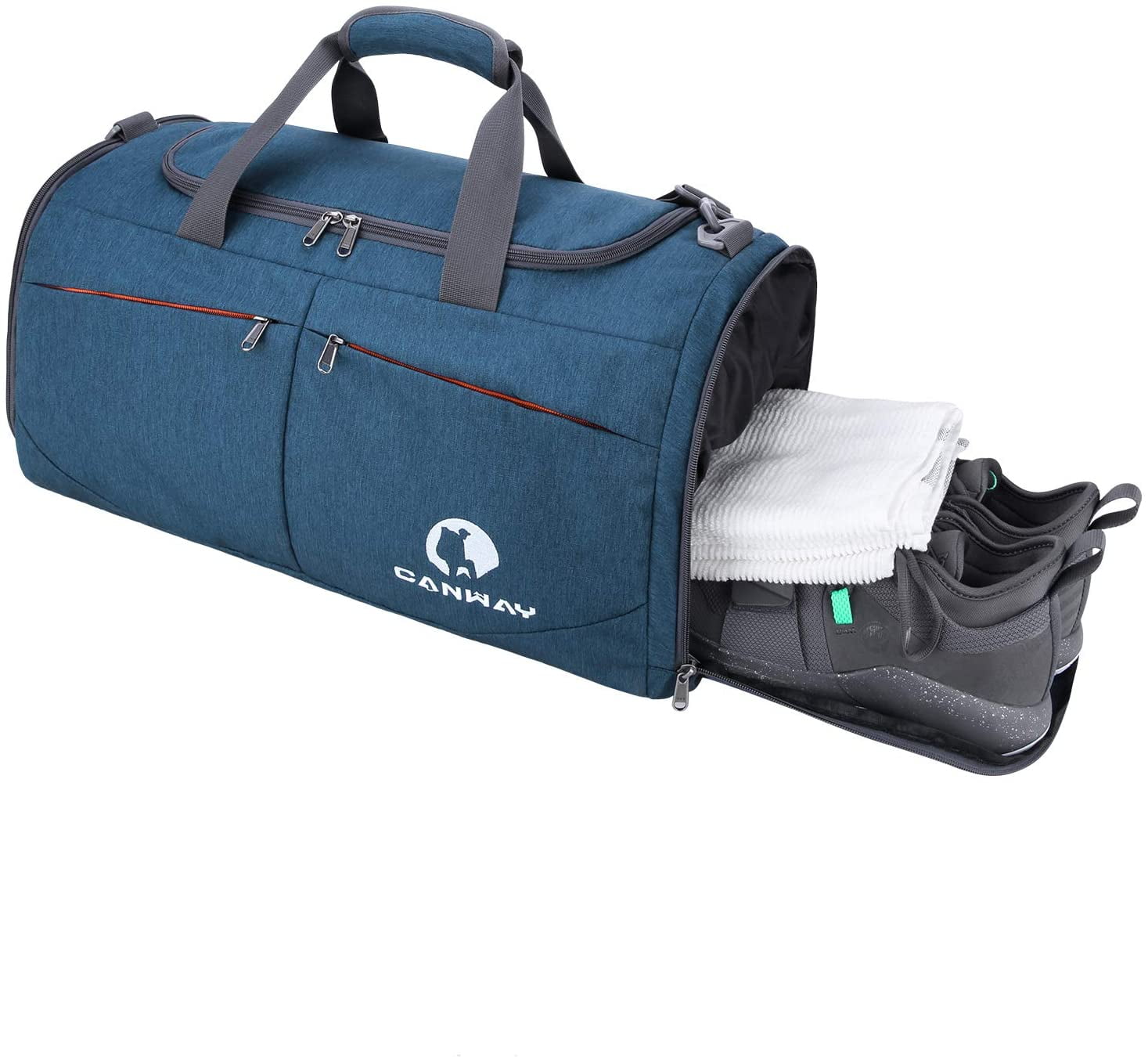 Canway Sports Gym Bag, Travel Duffel bag with Wet Pocket & Shoes