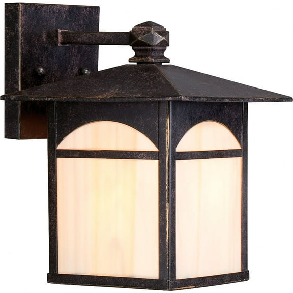 Canyon 1 LT 7" Outdoor Wall Fixture w/ Honey Stained Glass