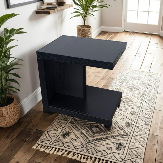 Canyon 18" Side Table, No Assembly Required, Clove Finish, Made From Oak Solids & Veneers, 24" X 24", Open-ended Shelving Chairside Clove, Assembly, And Rustic Craft Table