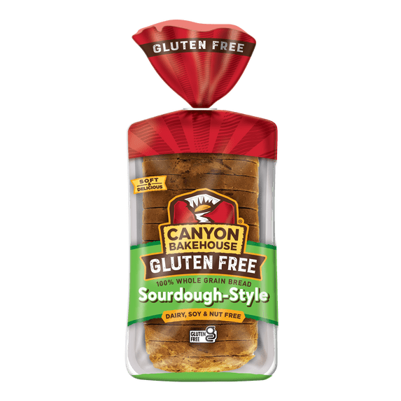 Canyon Bakehouse Gluten Free Sourdough-Style Bread, Whole Grain Gluten Free Bread, Fresh,15 oz Loaf