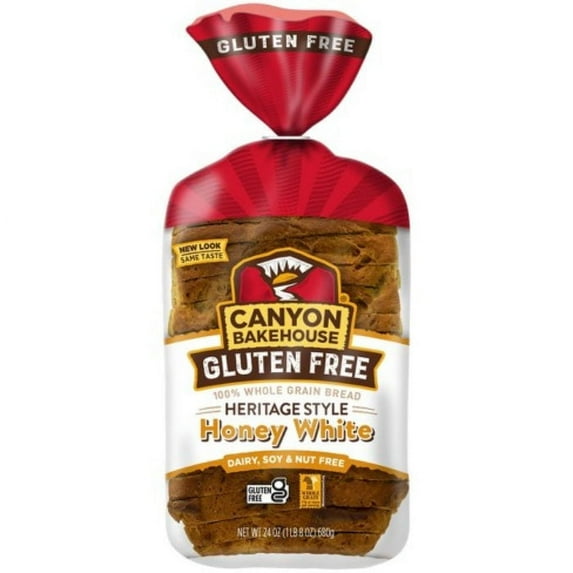 Canyon Bakehouse Heritage Style Honey White Gluten Free Bread, Large-Sliced, Frozen, 24 oz Loaf