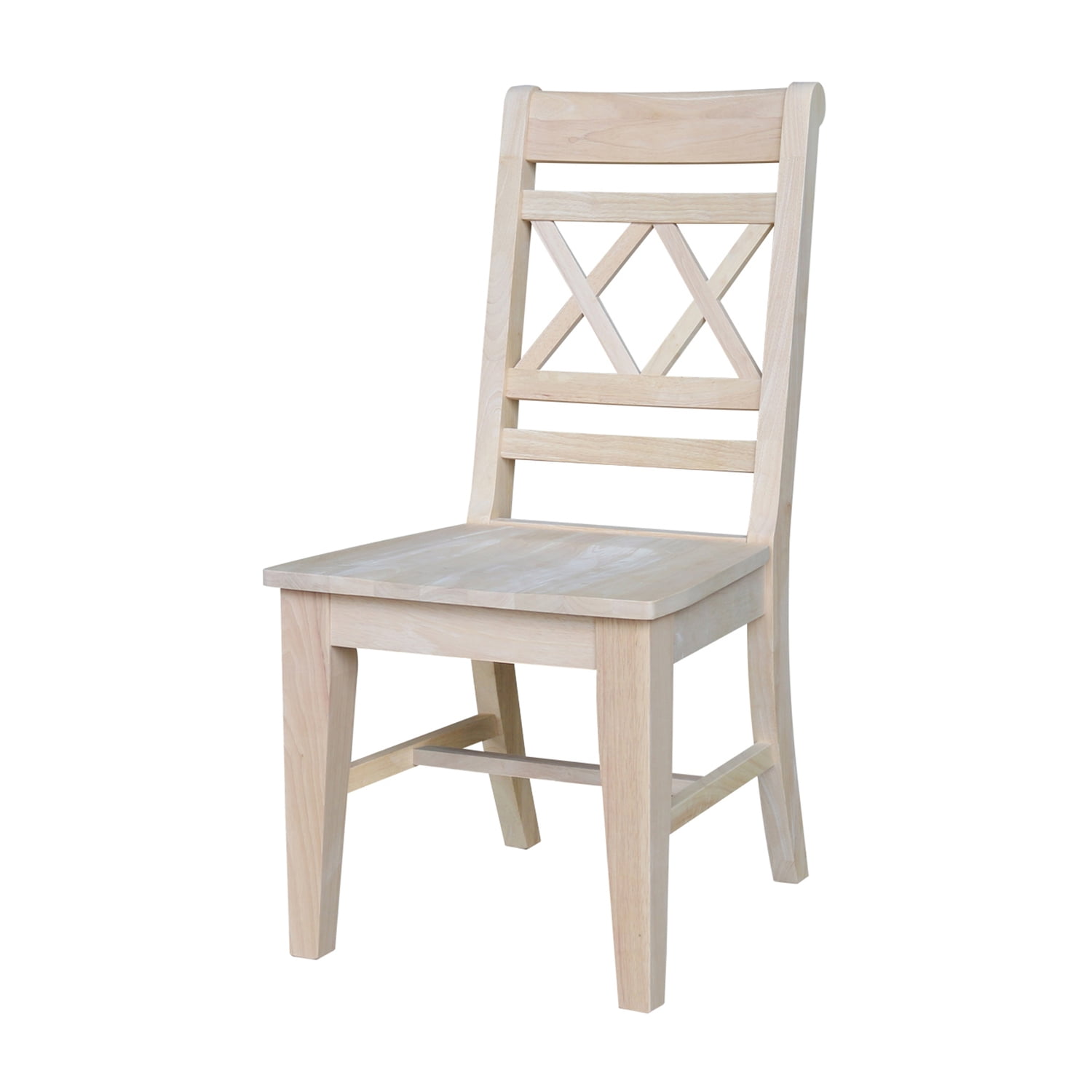 Unfinished Rubberwood High Cross Back Side Chair Set