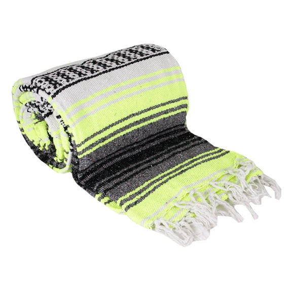 Canyon Creek Yellow Stripe Woven Acrylic Cotton Throw, 53” x 76”