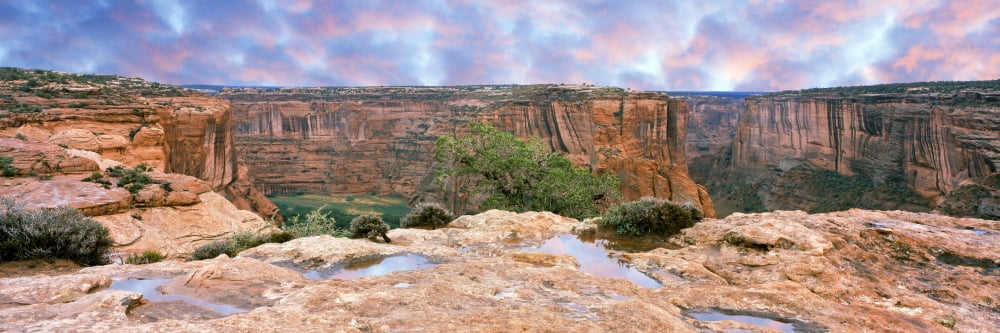 Canyon De Chelly National Monument at sunrise Arizona USA Canvas Art - Panoramic Images (27 x 9)