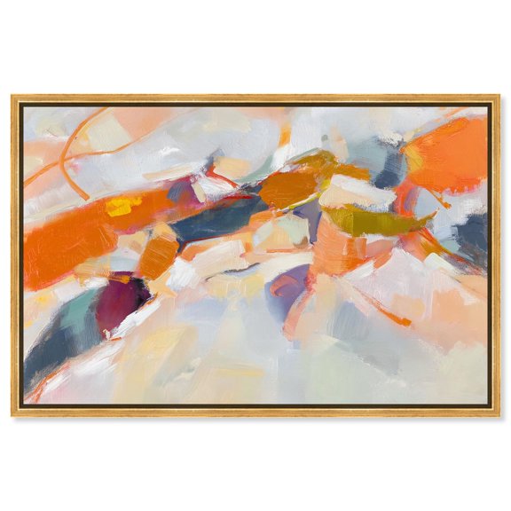 Canyon Fire I Canvas Print Abstract Wall Art by Art Remedy, Gold Frame, 36 x 24