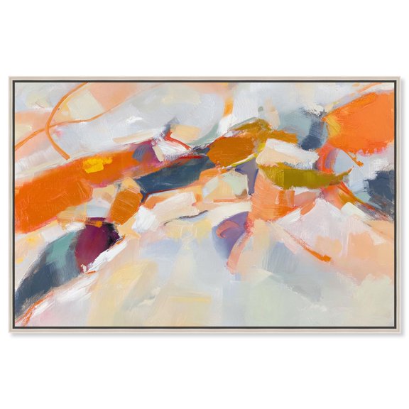 Canyon Fire I Canvas Print Abstract Wall Art by Art Remedy, Silver Frame, 54 x 36