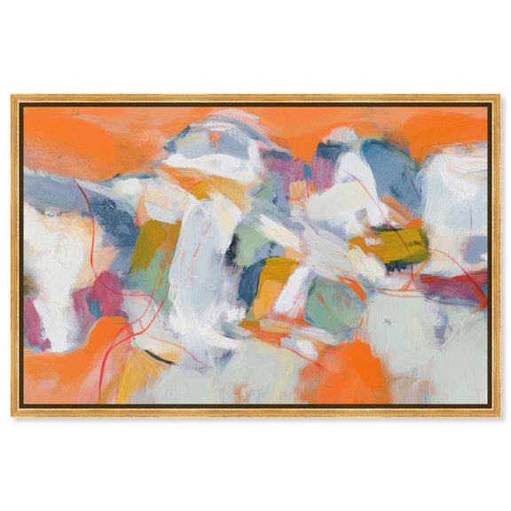 Canyon Fire II Canvas Print Abstract Wall Art by Art Remedy, Gold Frame, 36 x 24