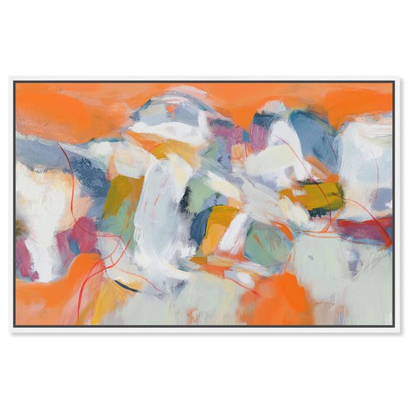 Canyon Fire II Canvas Print Abstract Wall Art by Art Remedy, White Frame, 36 x 24