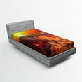 thumbnail image 1 of Ambesonne American Fitted Sheet, Grand Canyon Horizon, Twin Size, Orange, 1 of 2