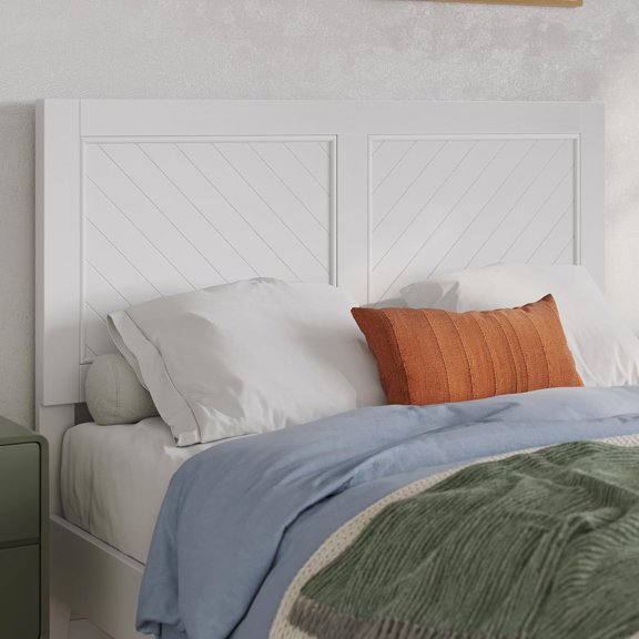 , Canyon Full Solid Wood Rustic Farmhouse Headboard, White