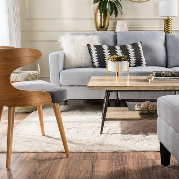 Canyon Gray Wood Coffee Table With Storage Shelf For Home Grey Extra Space