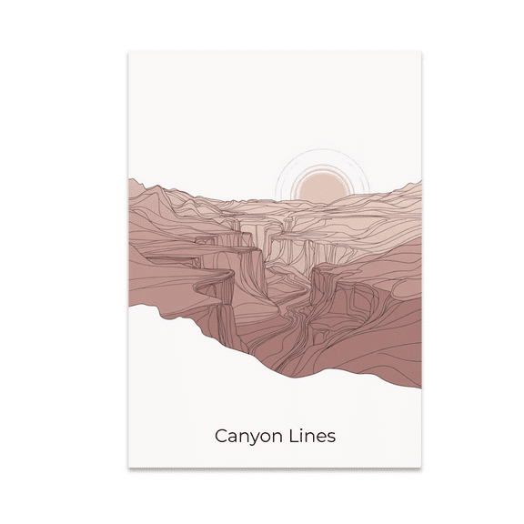 Canyon Lines Art - Nature Lover - 13x19 Poster Print