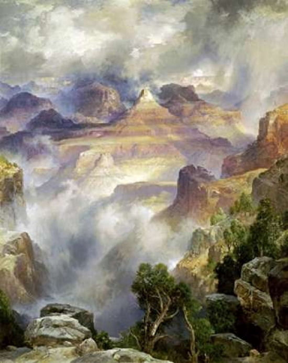 Canyon Mists Zoroaster Peak Grand Canyon Canvas Art - Thomas Moran (24 x 30)