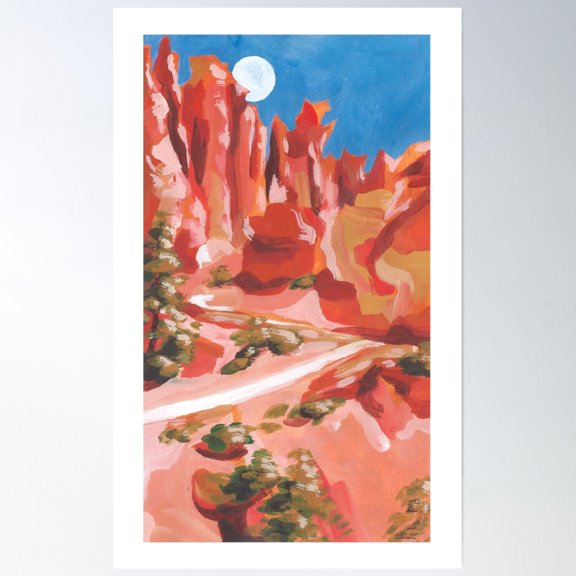 Canyon Moon Poster Wall Art, Modern Wall Decor, 16x24 UNFRAMED