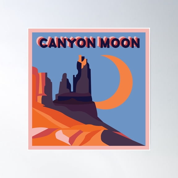 Canyon Moon Poster Wall Art, Modern Wall Decor, 24x24 UNFRAMED