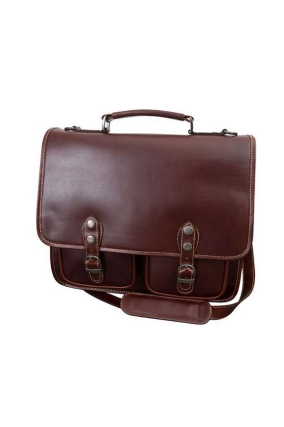 Sabino 15-Inch Leather Computer Briefcase - Brown