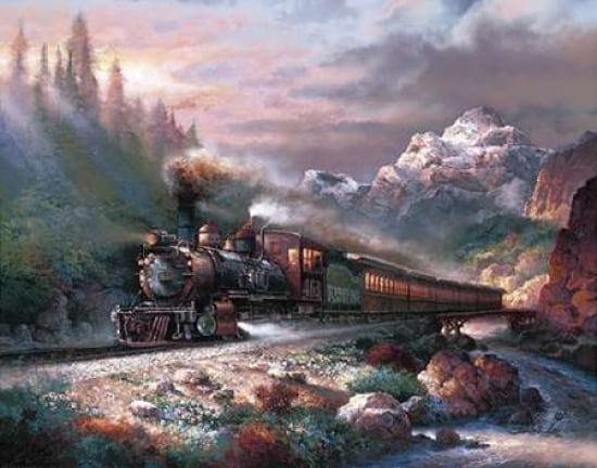Canyon Railway Canvas Art - James Lee (22 x 28)