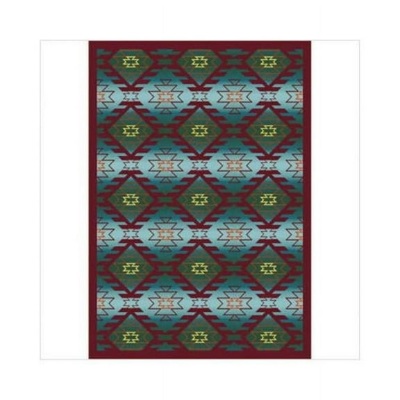 Canyon Ridge Desert Turquoise 3 ft.10 in. x 5 ft.4 in. WearOn Nylon Machine Tufted- Cut Pile Whimsy Rug