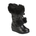 thumbnail image 1 of Canyon River Blues Toddler Girls Black Fashion Boots with Faux Fur Trim 5T, 1 of 2