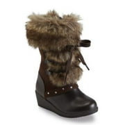 Canyon River Blues Toddler Girls Brown Fashion Boots with Faux Fur Trim 7T