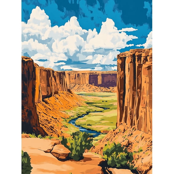 Canyon River Landscape Canvas Print/Wall Art Suitable for Living RoomOffice Hotel and Restaurant Decoration.