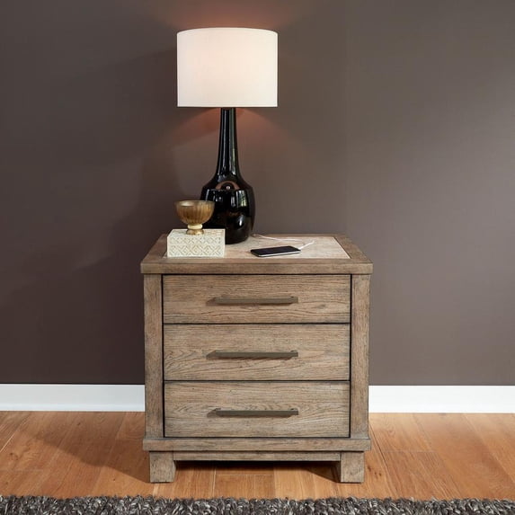 Canyon Road 3 Drawer Night Stand with Charging Station