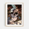 thumbnail image 1 of Canyon Skull - Illustration Surrealism Waterfall Nature Fantasy Landscape Bird Scenic Oak Framed Wall Art Print 12 x 16 inches, 1 of 1