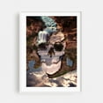 thumbnail image 1 of Canyon Skull - Illustration Surrealism Waterfall Nature Fantasy Landscape Bird Scenic White Framed Wall Art Print 18 x 24 inches, 1 of 3
