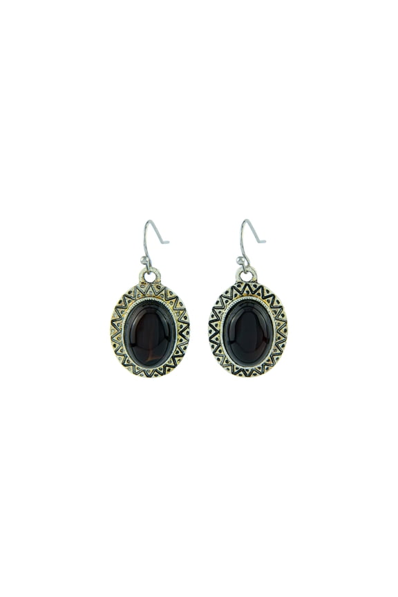 Women's Black Agate Dangle Earrings