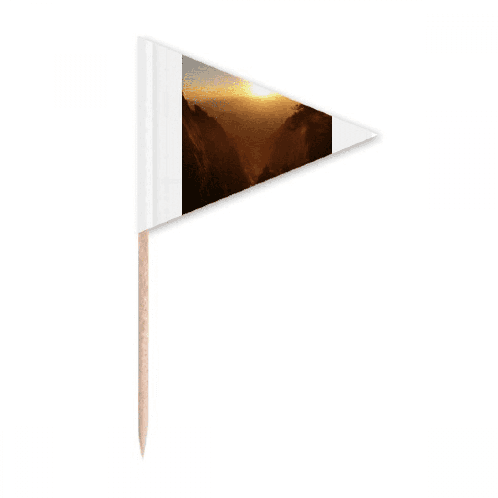 Canyon Sunset Art Deco Fashion Toothpick Triangle Cupcake Toppers Flag ...