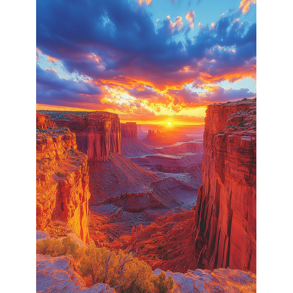 Canyon Sunset Landscape Canvas Print/Wall Art Suitable for Living Room Bedroom Office Hotel and Gallery Wall Decor.