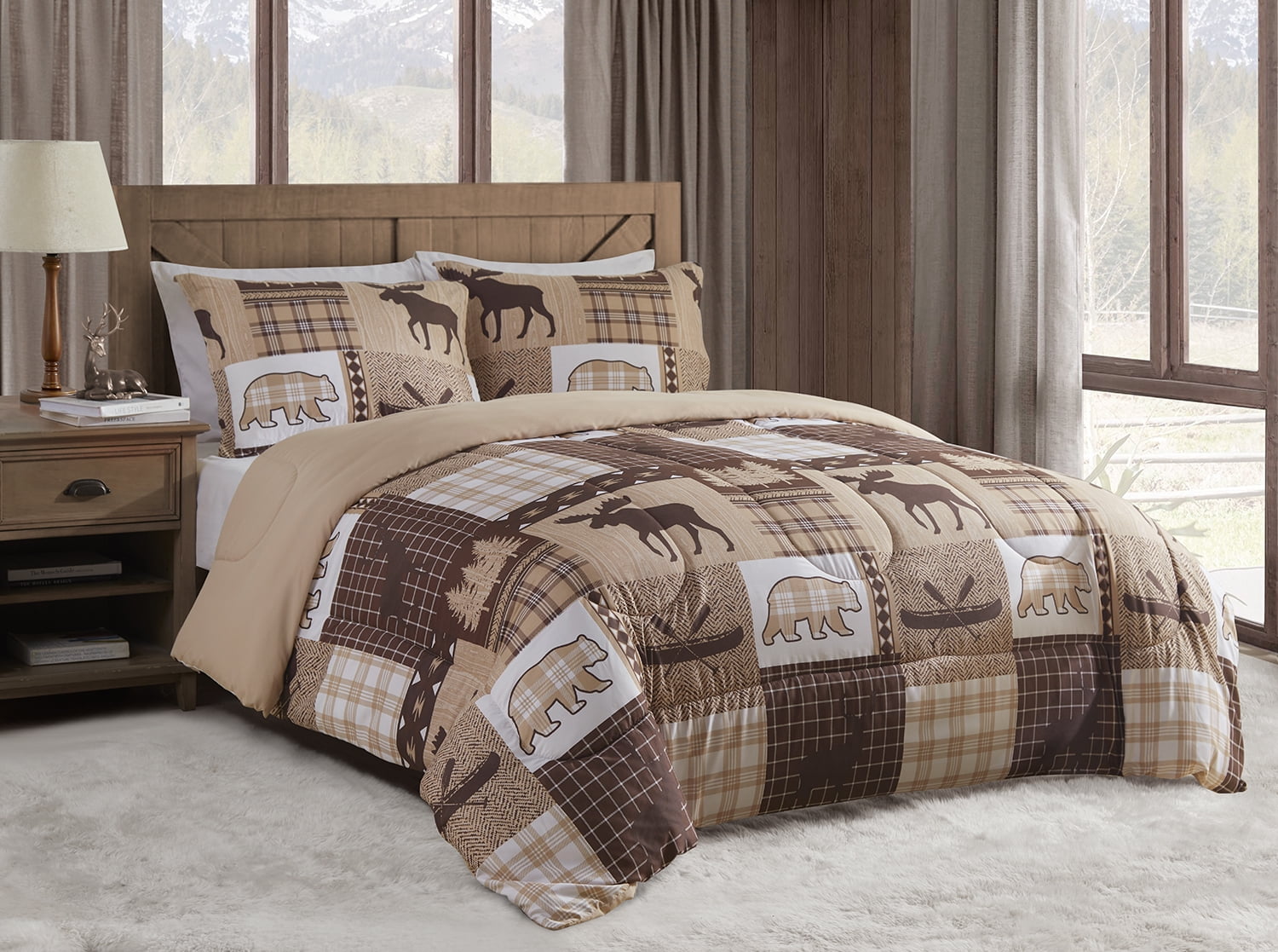 Canyon Trail Brown 2 Piece Microfiber Comforter Set - Twin