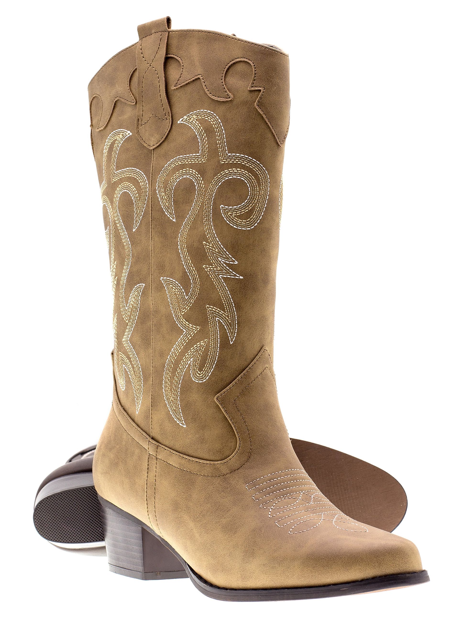 Sugar Womens Tammy Embroidered Mid-Calf Cowboy, Western Boots - Walmart.com
