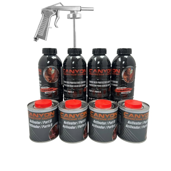 Canyon Truck Bed Liner Black, 4 Liter Kit, 2K ACRYLIC w/Application Spray Gun