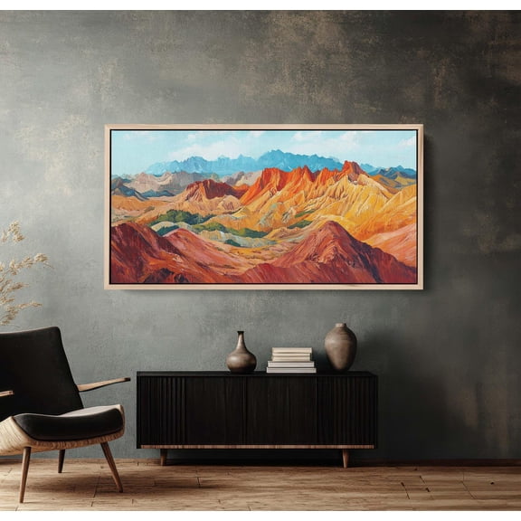 Canyon Warm Tones Mountain Nature Portrait Decor Unframed Paper Print