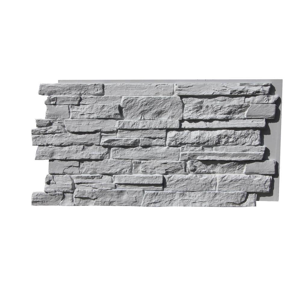 Canyon's Edge Faux Stack Stone 48-3/4 in. x 24-3/4 in. Faux Stone Siding  Panel Finished Coconut White Interlocking Panel - Walmart.com, image size:1000x1000