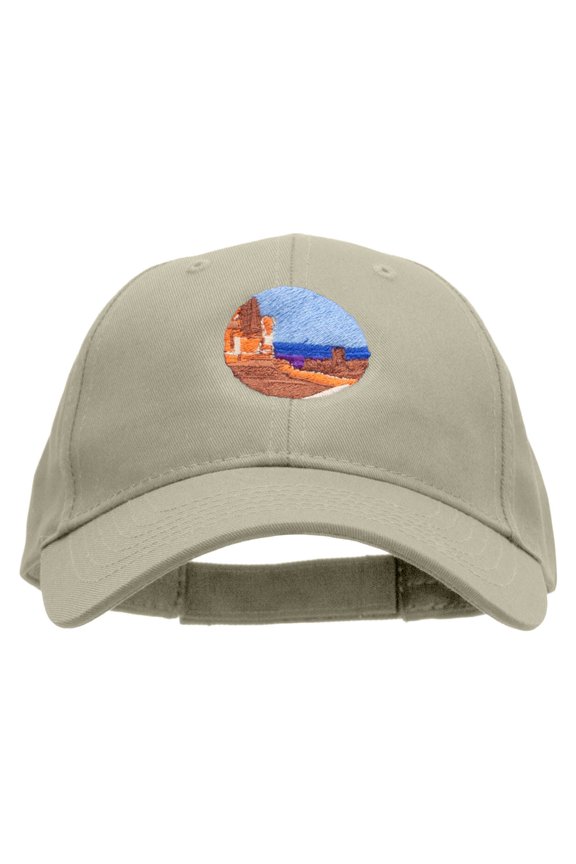 Canyon with Red Mountains Embroidered New Low Profile Organic Cotton Cap - Olive OSFM