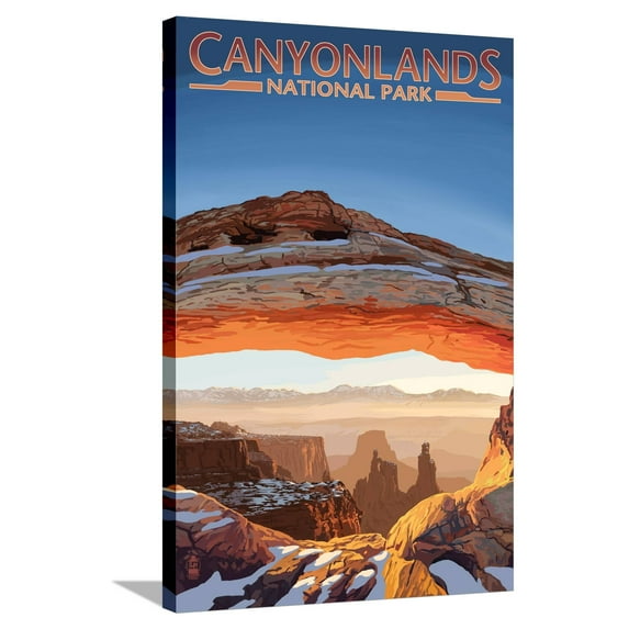 Art.com Canyonlands National Park, Utah - Arch Stretched Canvas Print Wall Art by Lantern Press, 24" x 36"