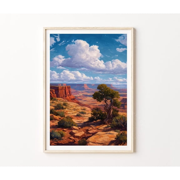 Canyonlands National Park Utah Desert Mesa Landscape Art Print, Unframed Paper Poster 8x10in