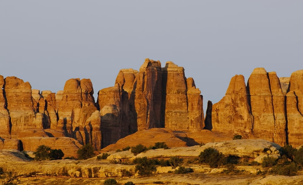 Canyonlands National Park Utah United States Of America Sunrise On The Needles District Canvas Art - Philippe Widling Design Pics (19 x 11)